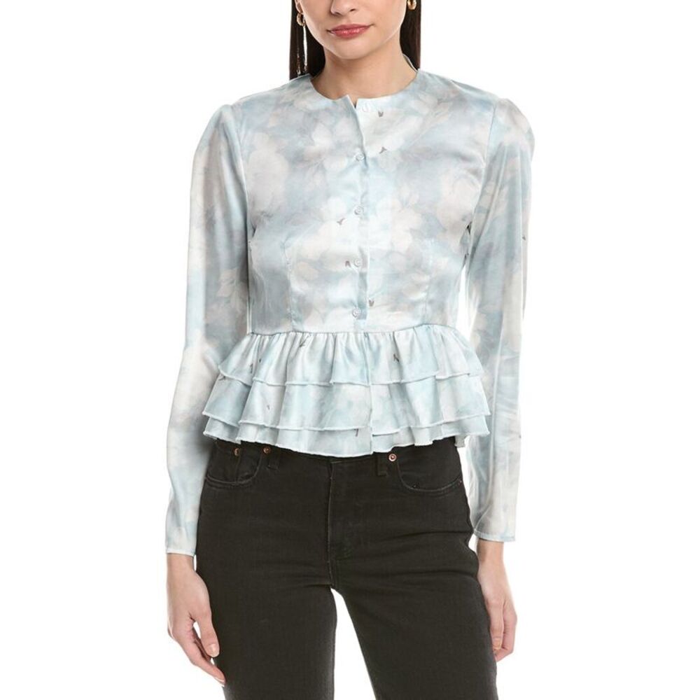 To My Lovers Womens  Floral Top, Blue